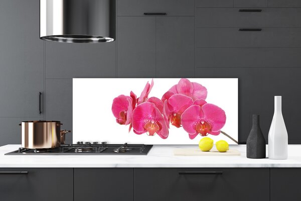 Panou sticla bucatarie Flori Floral Roșu