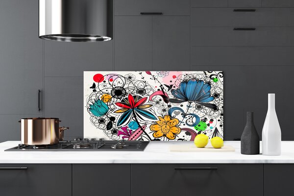 Panou sticla bucatarie Abstract Art Multi