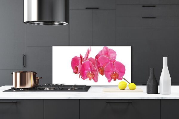 Panou sticla bucatarie Flori Floral Roșu