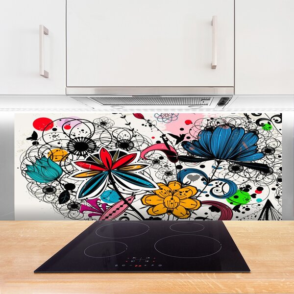 Panou sticla bucatarie Abstract Art Multi