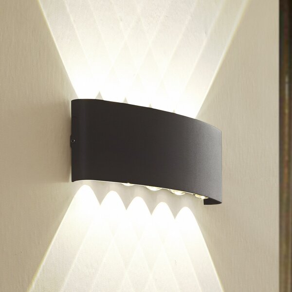 Lindby Lampă de exterior cu LED Ithan, 5 becuri, antracit, 27 cm, Negru, Aluminiu, Modern