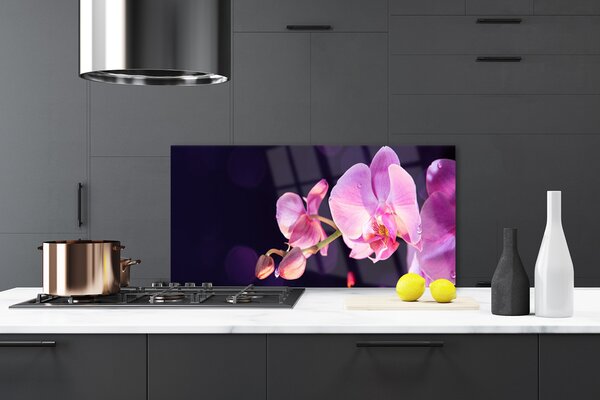 Panou sticla bucatarie Flori Floral Roz Violet
