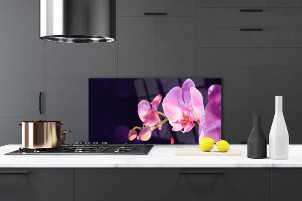 Panou sticla bucatarie Flori Floral Roz Violet