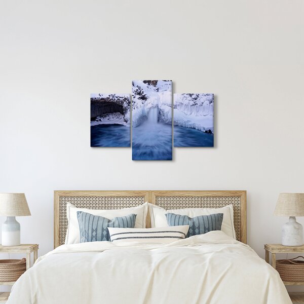 Tablou cu cascadele iarna (90x60 cm)