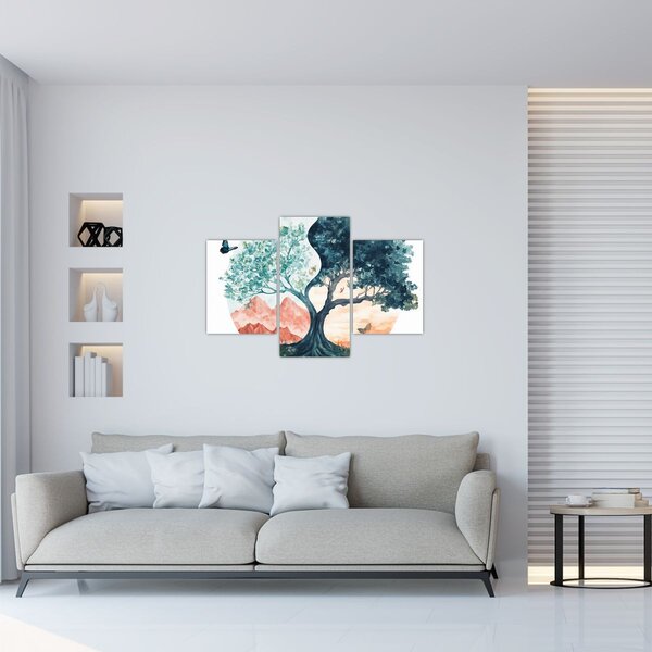 Tablou – Arbore acvarelă plin de viață (90x60 cm)