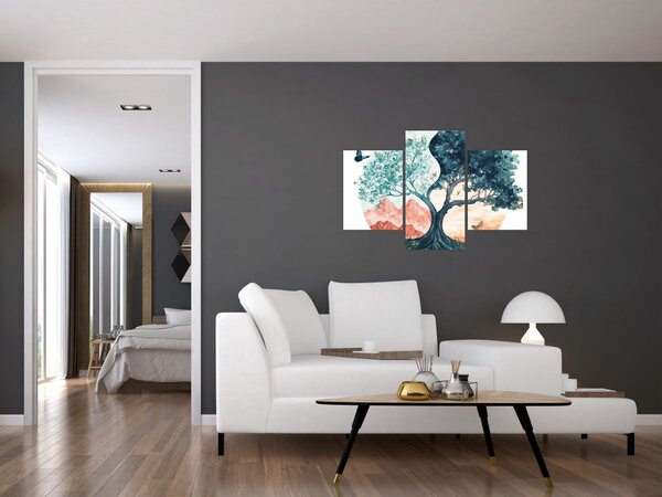Tablou – Arbore acvarelă plin de viață (90x60 cm)