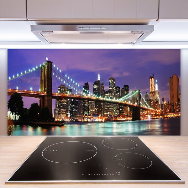 Panou sticla bucatarie Bridge City Arhitectura Violet Brown