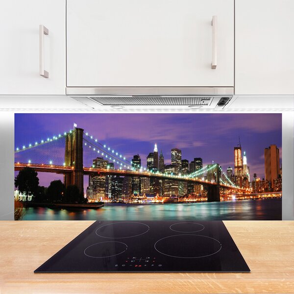 Panou sticla bucatarie Bridge City Arhitectura Violet Brown