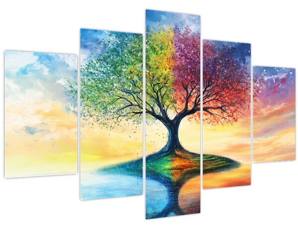 Tablou – Arbore pictat al anotimpurilor (150x105 cm)