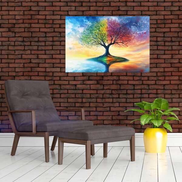 Tablou – Arbore pictat al anotimpurilor (90x60 cm)