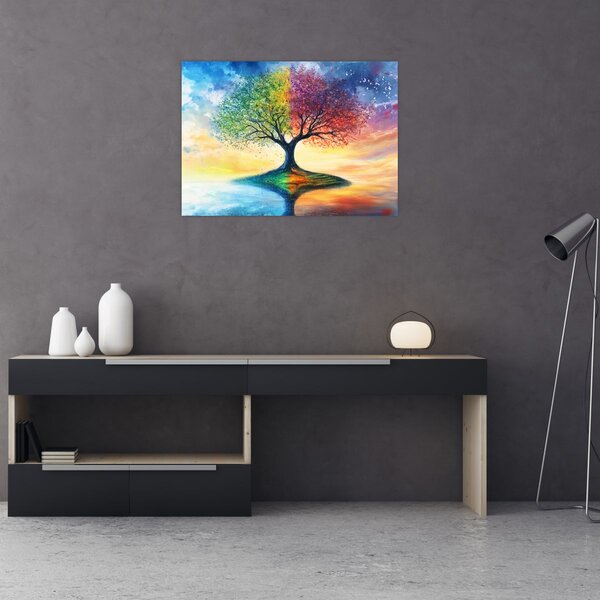 Tablou – Arbore pictat al anotimpurilor (70x50 cm)