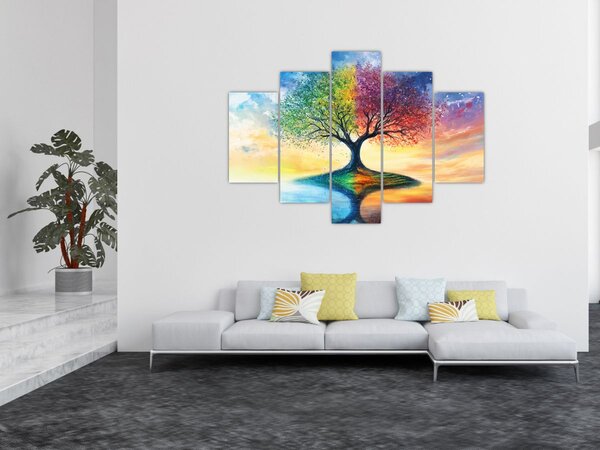 Tablou – Arbore pictat al anotimpurilor (150x105 cm)