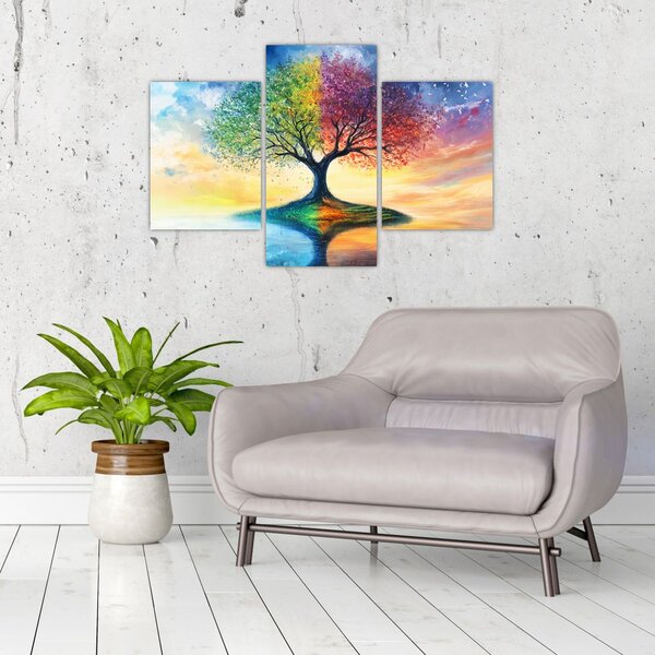 Tablou – Arbore pictat al anotimpurilor (90x60 cm)