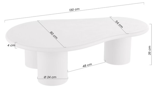 Măsuță de cafea pentru living Gisela 130 cm - bej