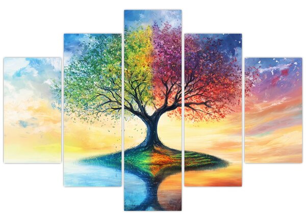 Tablou – Arbore pictat al anotimpurilor (150x105 cm)