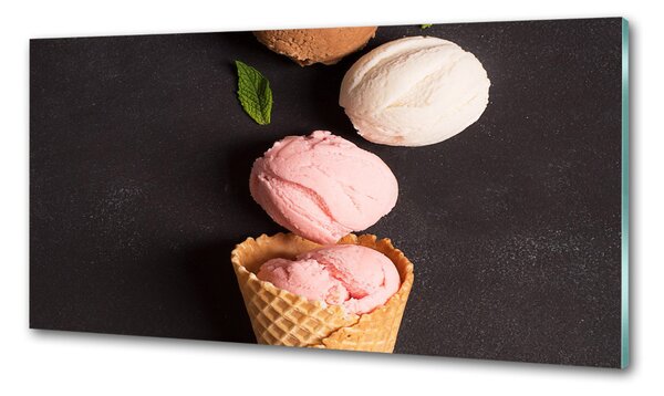 Panou de bucătărie Înghețată într-un con de vafe