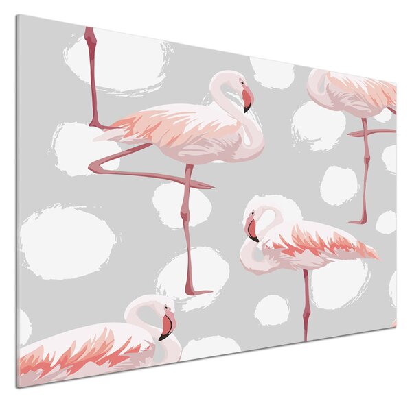 Panou sticlă bucătărie Flamingos