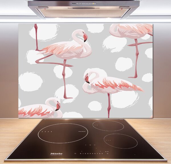 Panou sticlă bucătărie Flamingos
