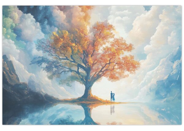 Tablou – Arborele vieții și al iubirii (90x60 cm)
