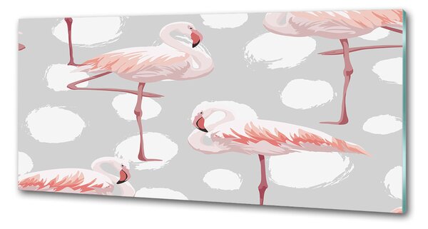 Panou sticlă bucătărie Flamingos
