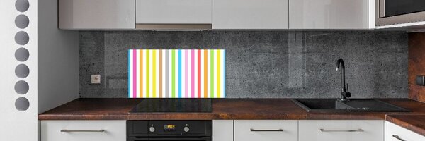Panou perete bucătărie dungi colorate