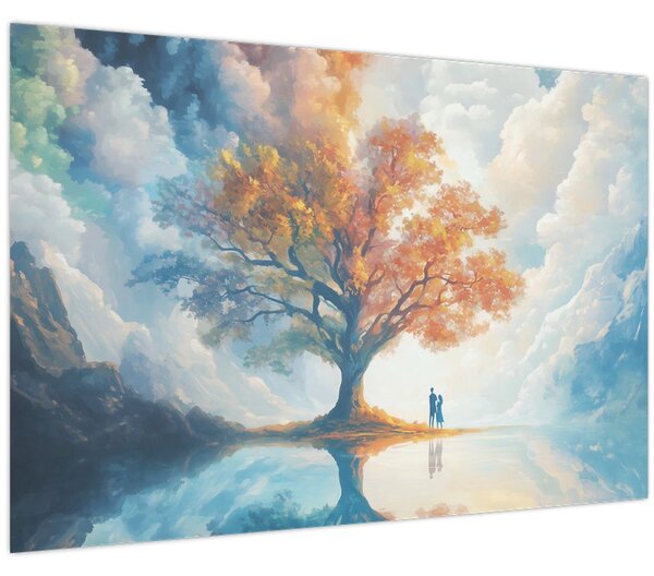 Tablou – Arborele vieții și al iubirii (90x60 cm)