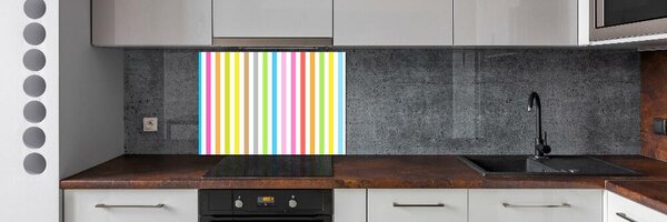 Panou perete bucătărie dungi colorate