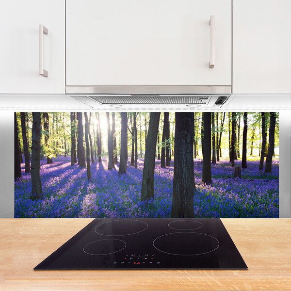 Panou sticla bucatarie Pădure Natura Brown Violet
