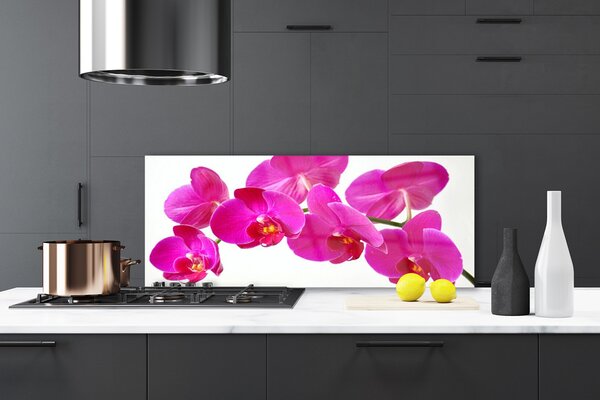 Panou sticla bucatarie Flori Floral Roșu