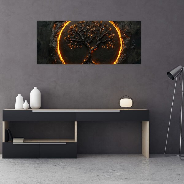 Tablou – Arborele vieții în lavă II. (120x50 cm)