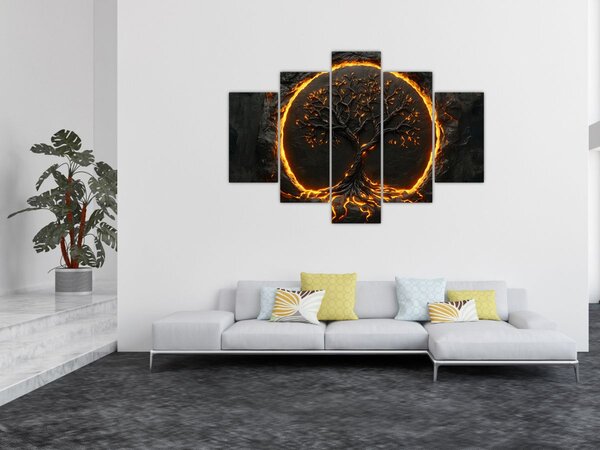 Tablou – Arborele vieții în lavă II. (150x105 cm)