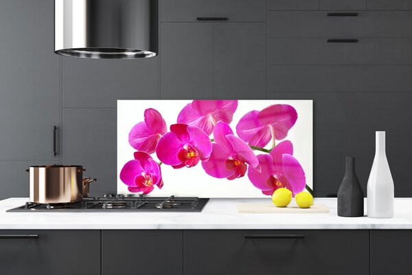 Panou sticla bucatarie Flori Floral Roșu