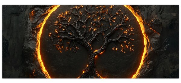 Tablou – Arborele vieții în lavă II. (120x50 cm)