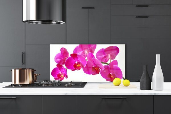 Panou sticla bucatarie Flori Floral Roșu