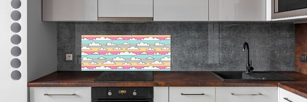 Panou sticlă decorativa bucătărie nor