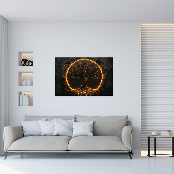 Tablou – Arborele vieții în lavă II. (90x60 cm)