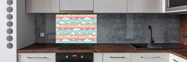 Panou sticlă decorativa bucătărie nor