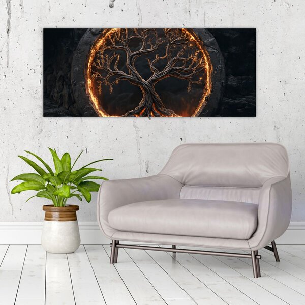 Tablou – Arborele vieții în lavă I. (120x50 cm)