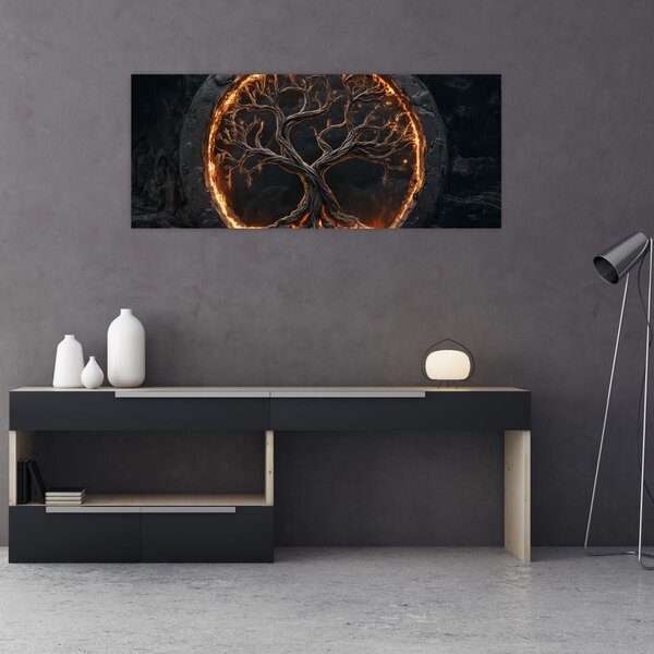 Tablou – Arborele vieții în lavă I. (120x50 cm)