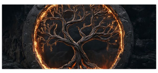 Tablou – Arborele vieții în lavă I. (120x50 cm)