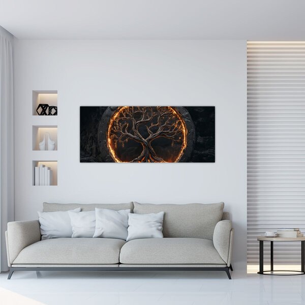 Tablou – Arborele vieții în lavă I. (120x50 cm)