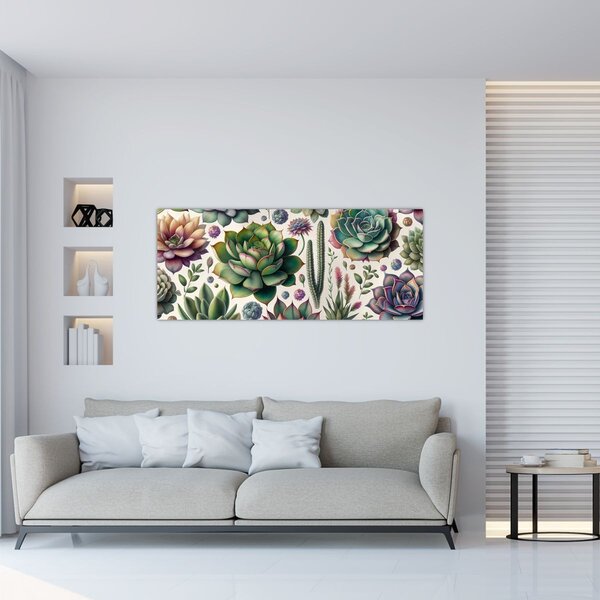 Tablou - Plante suculente (120x50 cm)