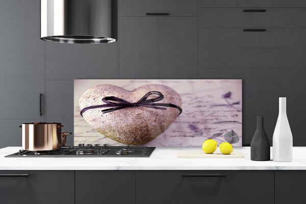 Panou sticla bucatarie Heart Art Gray aur