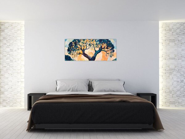 Tablou – Mozaic – soare și arbore II. (120x50 cm)