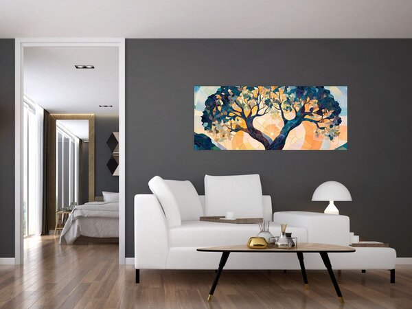 Tablou – Mozaic – soare și arbore II. (120x50 cm)