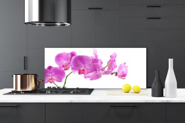 Panou sticla bucatarie Flori roz Floral