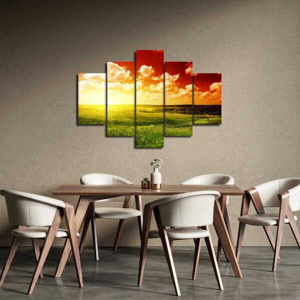 Tablou cu luncă cu soarele strălucitor (150x105 cm)