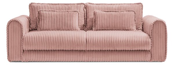 Canapea Extensibilă 3 locuri FELLINI, cu ladă depozitare, 243x108x90 cm, Roz-Tilia