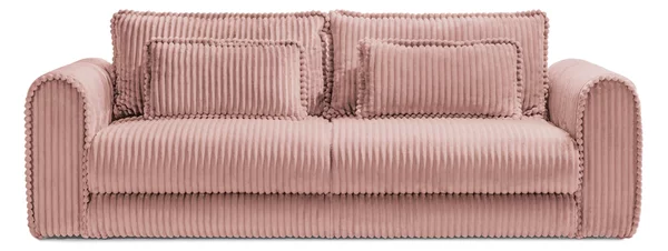 Canapea Extensibilă 3 locuri FELLINI, cu ladă depozitare, 243x108x90 cm, Roz-Tilia