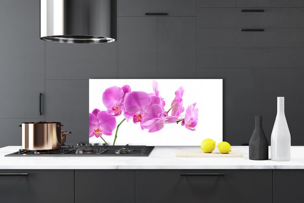 Panou sticla bucatarie Flori roz Floral